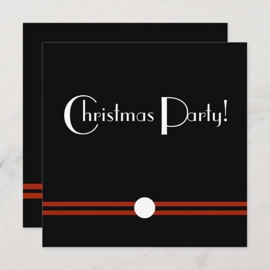 Kerstfeest Kunst Deco Black en White Kaart (Voorkant / Achterkant)