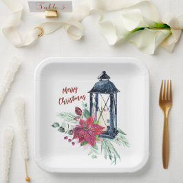 Kerstfeest  Lantaarn Papieren Bordje