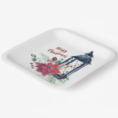 Kerstfeest Lantaarn Papieren Bordje (Gebogen)