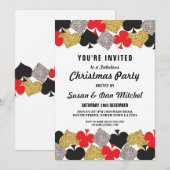 Kerstfeest Las Vegas Casino Cards Invite Kaart (Voorkant / Achterkant)
