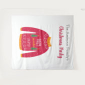 Kerstfeest lelijk trui rood wit plezier wandkleed (Voorkant (horizontaal))