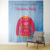 Kerstfeest lelijk truitje rood blauw sneeuw wandkleed (In situ)