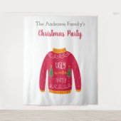Kerstfeest lelijk truitje rood wit plezier wandkleed (Voorkant)