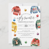 Kerstfeest lelijke trui kaart (Voorkant)