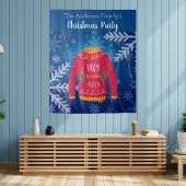 kerstfeest lelijke zweet rode blauwe sneeuwvlokken wandkleed