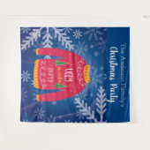 kerstfeest lelijke zweet rode blauwe sneeuwvlokken wandkleed (Voorkant (horizontaal))