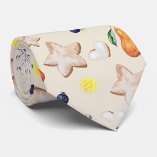 Kerstfeest Lemon Pear Waterverf Stropdas