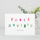 KERSTFEEST LETTERTYPE CHRISTMAS FEESTDAGENKAART (Staand voorkant)