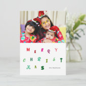 KERSTFEEST LETTERTYPE CHRISTMAS FEESTDAGENKAART (Staand voorkant)