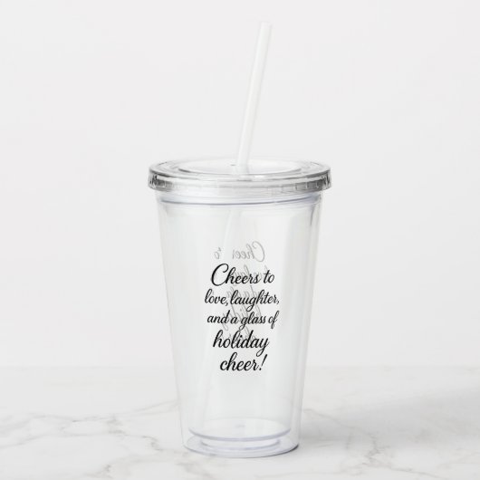 Kerstfeest liefde Lachen Acryl Drinkbeker (Achterkant)