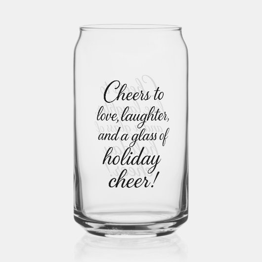 Kerstfeest liefde Lachen Blikvorm Glas (Achterkant)