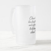 Kerstfeest liefde Lachen Matglas Bierpul (Voorkant links)