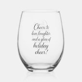 Kerstfeest liefde Lachen Wijnglas Zonder Voet (Achterkant)