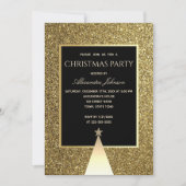 Kerstfeest Luxe Zwart en Goud Glitter Kaart (Voorkant)
