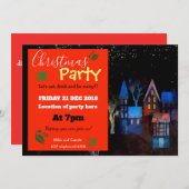 Kerstfeest magische nachtscène kaart (Voorkant / Achterkant)