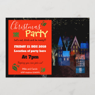 Kerstfeest magische nachtscène kaart