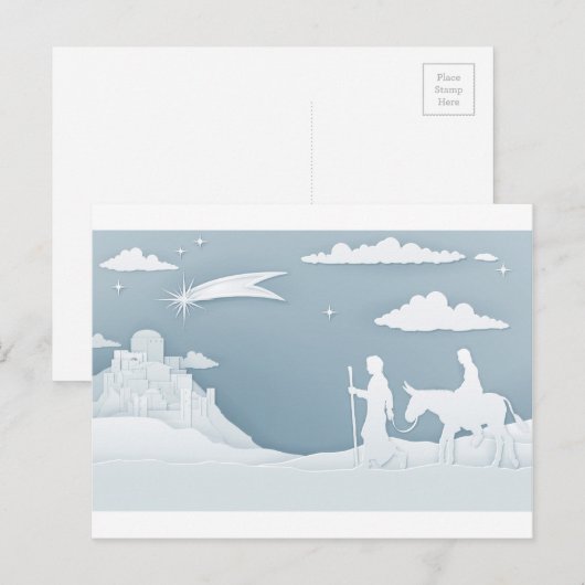 Kerstfeest Maria Jozef en Bethlehem Feestdagenkaart (Voorkant / Achterkant)