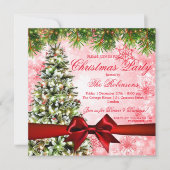 kerstfeest | mas Tree, Ribbon & Sparkles Red Kaart (Voorkant)