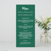 Kerstfeest menu in groen en wit (Staand voorkant)