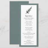 kerstfeest | Menu Waterverf Winter Wedding (Voorkant / Achterkant)