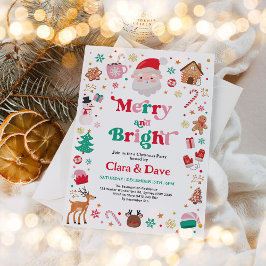 Kerstfeest Merry & Bright Rood Roze Groen Kaart