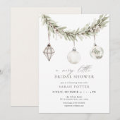 Kerstfeest Merry Little Bruids Douche Uitnodiging (Voorkant / Achterkant)