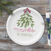 kerstfeest Merry Mistletoe Holiday Berries Greener Papieren Bordje