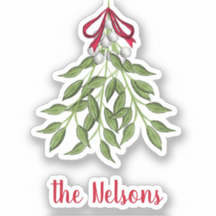 kerstfeest Merry Mistletoe Holiday Greenery Verlof Sticker