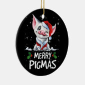 Kerstfeest Merry Pigmas Funny Xmas Pajama Keramisch Ornament (Rechts)