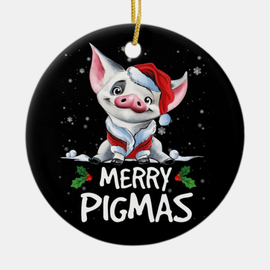 Kerstfeest Merry Pigmas Funny Xmas Pajama Keramisch Ornament (Voorkant)