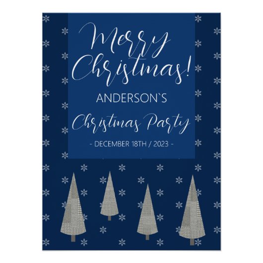 Kerstfeest Merry Tree Houndstooth Patroon Perfect Poster (Voorkant)