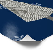 Kerstfeest Merry Tree Houndstooth Patroon Perfect Poster (Hoek)