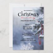 Kerstfeest met besneeuwde pijnboom kaart (Voorkant)