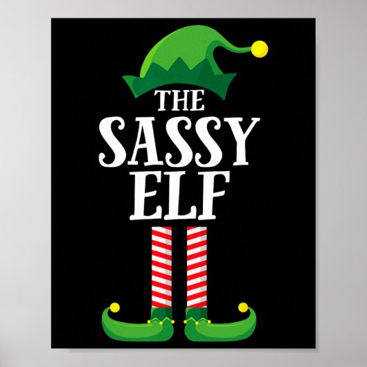 Kerstfeest met bijpassende elfenfamiliegroep poster (Voorkant)