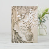  kerstfeest met bloemen 1865-1899 feestdagenkaart (Staand voorkant)