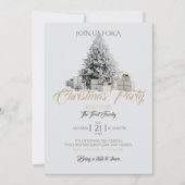 Kerstfeest met boom en cadeaus uitnodiging (Voorkant)