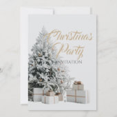 Kerstfeest met boom en cadeaus uitnodiging (Achterkant)