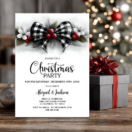 Kerstfeest met Buffalo Plaid Strik Kaart