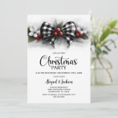 Kerstfeest met Buffalo Plaid Strik Kaart (Staand voorkant)