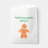 kerstfeest met cadeau voor ontbijt bedankzakje (Voorkant)