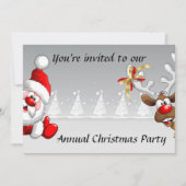 Kerstfeest met cartoon santa-rendier kaart (Voorkant)