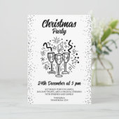 Kerstfeest met champagneglazen kaart (Staand voorkant)