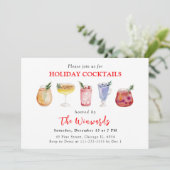 Kerstfeest met cocktails kaart (Staand voorkant)