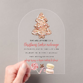 Kerstfeest met Cookie-uitwisseling Acryl Uitnodigingen