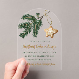 Kerstfeest met Cookie-uitwisseling Acryl Uitnodigingen