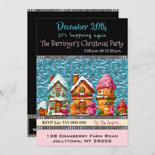 Kerstfeest met Cupcakes Kaart (Voorkant / Achterkant)