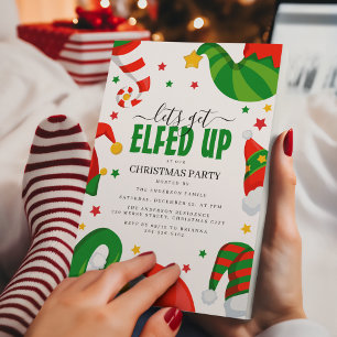 Kerstfeest met de Elfen Kerstfeest Borrel Kaart