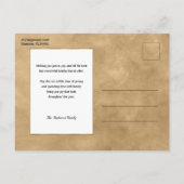  kerstfeest met de gouden bedden pater in sneeuw briefkaart (Achterkant)