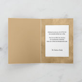 kerstfeest met de gouden bedden pater in sneeuw feestdagen kaart (Binnen)