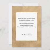  kerstfeest met de gouden bedden pater in sneeuw feestdagenkaart (Achterkant)